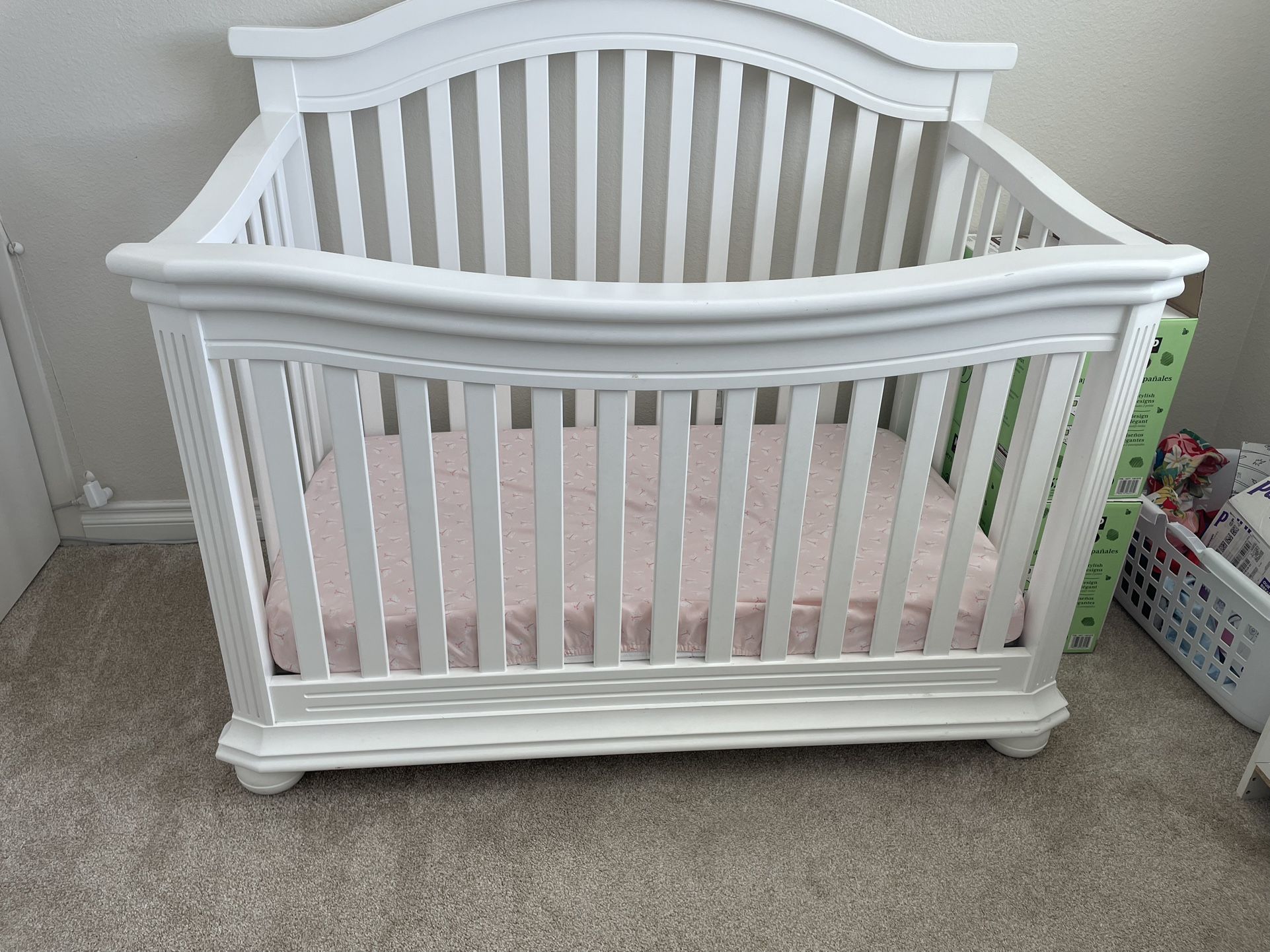 Baby Nursery Set: Convertible Crib, Rocker And Changing Table