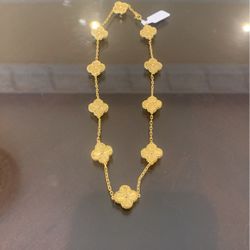 Van Cleef Clover Gold 925 Silver Love Necklace