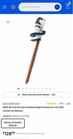 HART 40V 24-inch Cordless Hedge Trimmer Kit
