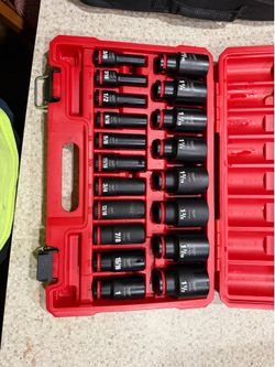 SHOCKWAVE 1/2 in. Drive SAE 6 Point Impact Socket Set (19-Piece)