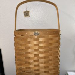 VTG Peterboro Basket Magazine/Firewood/Kindling Storage Basket Missing 1 Stand