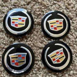 Set Of 4 Newer Cadillac Domed Wheel Chips Emblems 56mm 2.20”