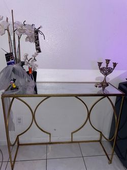 Gold Mirror Desk