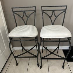 White Metal Bar Stools