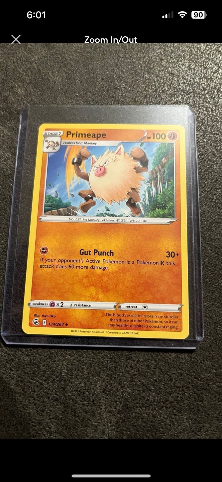Primeape 134/264 Pokémon TGC Fusion Strike