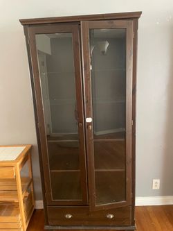 Glass door with lights