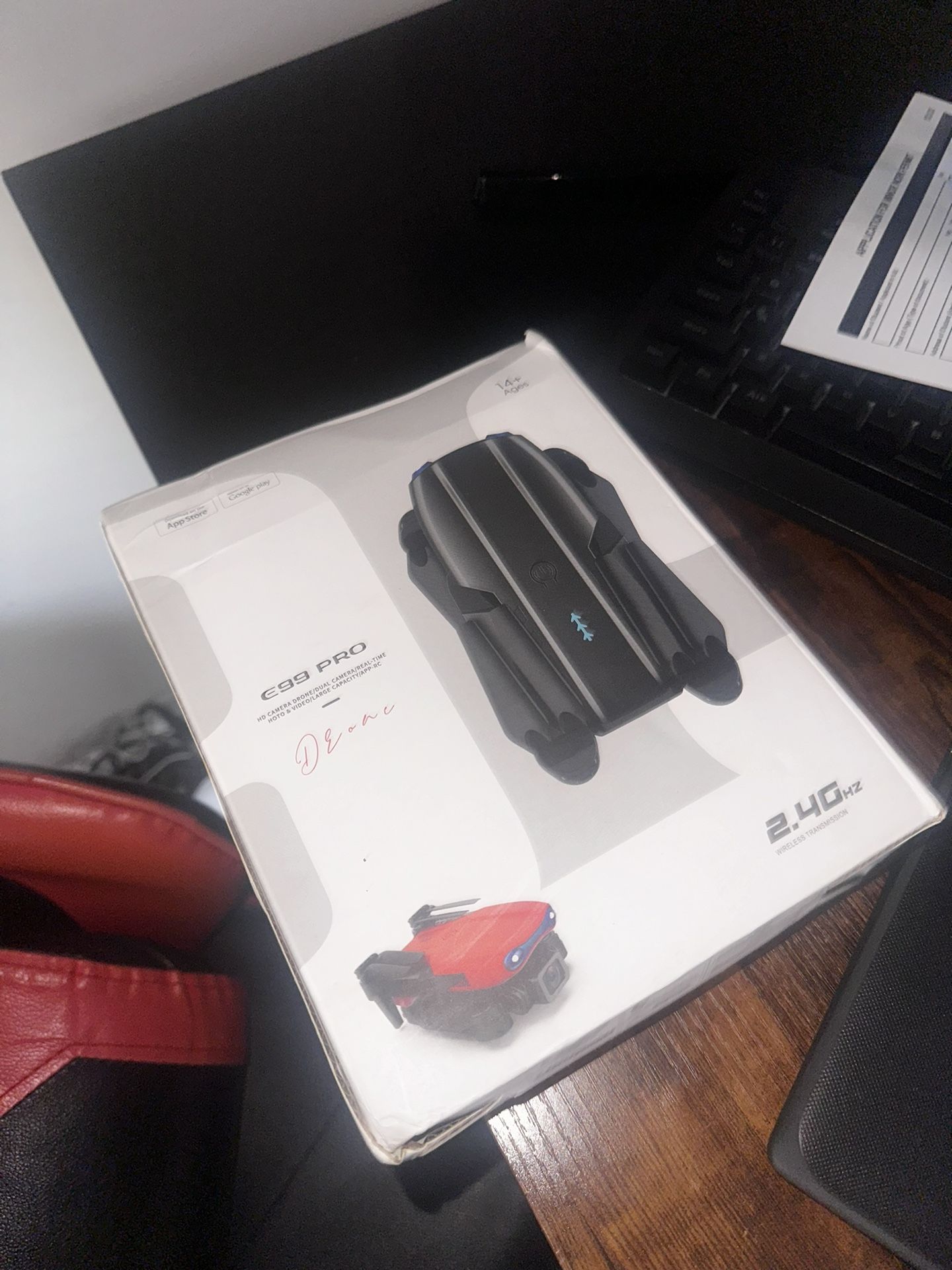 E99 Pro Drone 2.4Ghz - Black - HD Dual Camera - W/ Case NEW