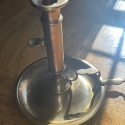 Georgian brass candlestick with slide ejector