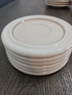 Epoch Norway Set 6 Stoneware Saucers. Like New.