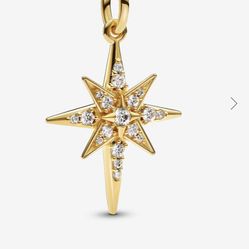 Pandora Sparkling North Star Dangle Charm 14k gold plating