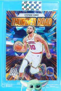 Stephen Curry 2024-25 Panini Mosaic Thunder Road Orange Ice #/49 #5