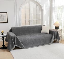 MYSKY HOME Couch Cover for Dogs Washable, Couch Covers Couch Covers for Dogs Couch Cover 2 Cushion Sofa Non Slip Dog Furniture Protector with Tassels 