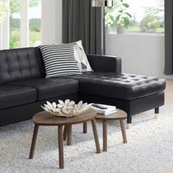IKEA Morabo Black Leather Chaise Only [Not The Whole Sofa] - Brand New - $175