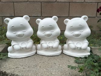 Mini Pooh Bear Plaster Figures