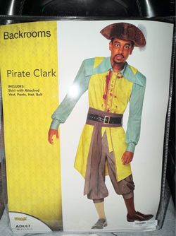 Adult Pirate Clark Costume Backrooms Size X- Large