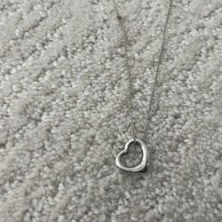 Tiffany & Co Heart Pendant Necklace Silver 