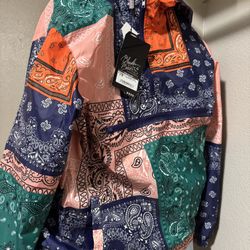 Brand New Bandana print (Paisley) Jacket Size Medium 