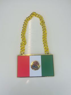 Custom Mexico flag big necklace