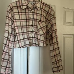 Pink Flannel Long Sleeve Shirt $5