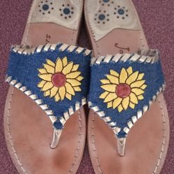 Jack Rogers Sun Flower Sandals 6.5