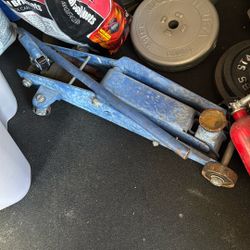 Blue Car Jack W/ 2 Stands