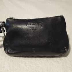 Coach Clutch Purse - Black Soft Leather 5"×3"