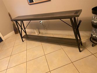 Industrial Console Table with Bottom Shelf