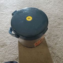 Cook Pot Potluck Carrying Metallic Round Basket Tote 