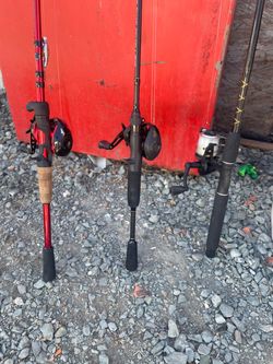 Lot of 3 Fishing Rod and Reel Combos