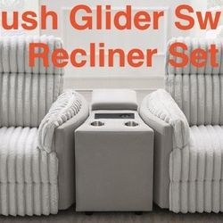 Glider Swivel Recliner Combo Set (Finance & Delivery)