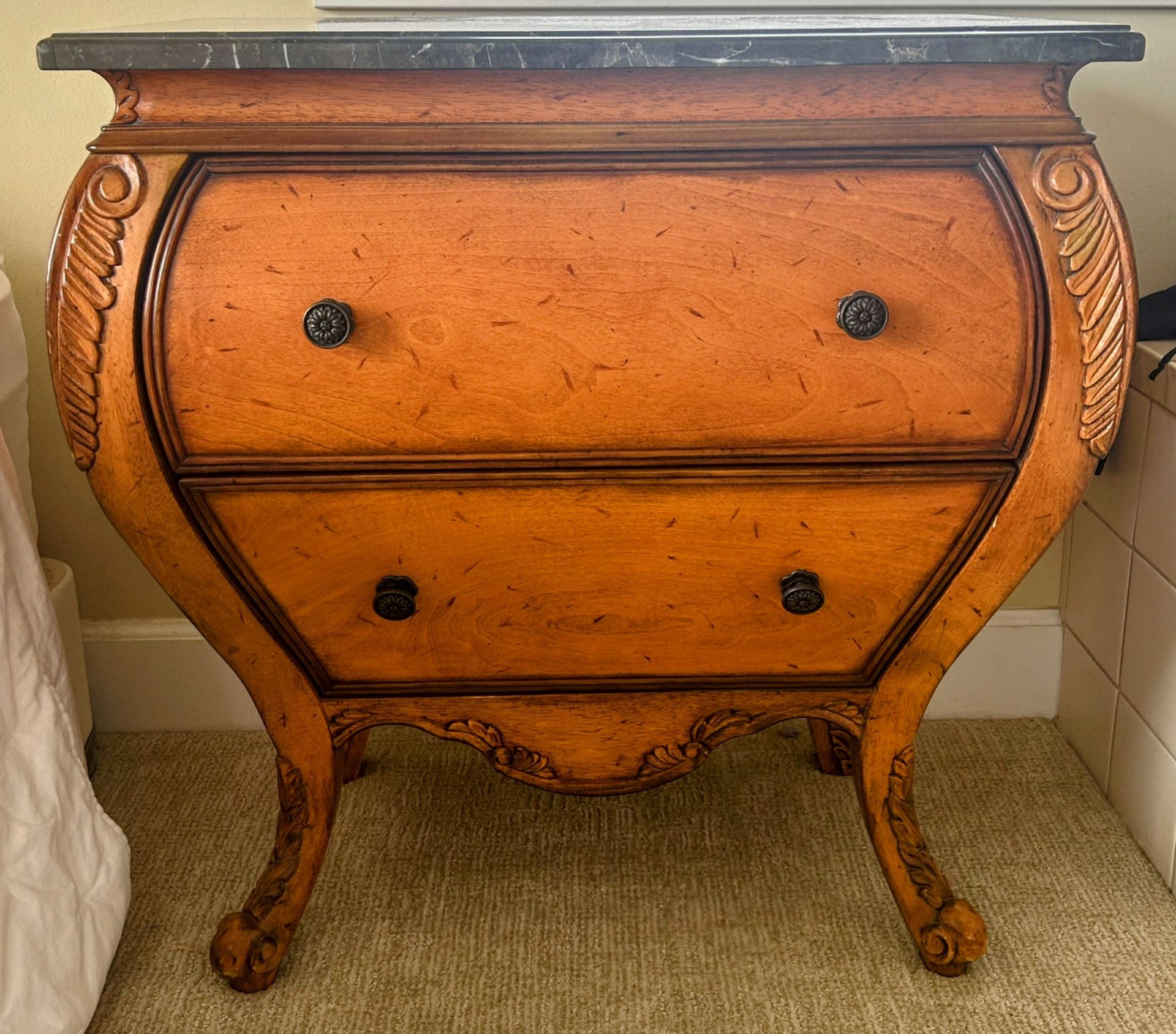 End Table With Stone Top by Bombay Company