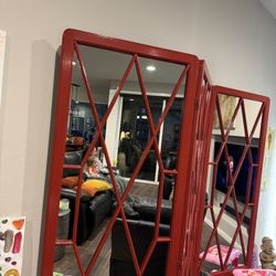 3 Paneled Mirrored Screen 