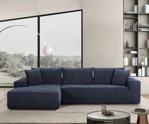 Lounge Style Frameless L-Shaped Sectional Sofa Couch