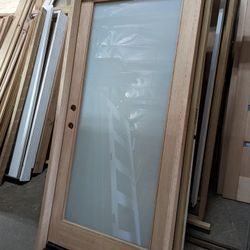 White Laminated Glass Exterior Front Door 