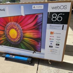 86 TV LG smart 4K HDTV $55 down on financing free delivery six month warranty