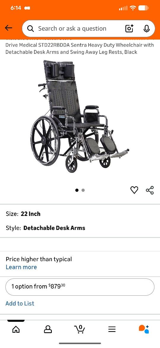 New Drive Medical Sentra Heavy Duty Reclining Wheelchair Detachable Desk Arms Swing Away Leg Rests