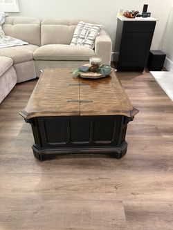 Square wood trunk coffee table