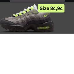 Nike Air Max 95 Big Bubble Neon Toddler Size 8,9