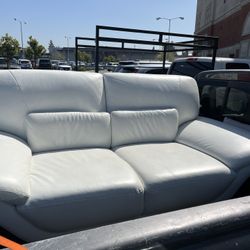 Real Leather Sofa White 
