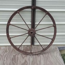 1- 33" Vintage Iron Wheel ( Very Heavy ) It Has Gray Primer, 50.