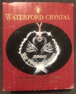 New Waterford Crystal The Wedding Collection Our First Christmas 2000 Ornament