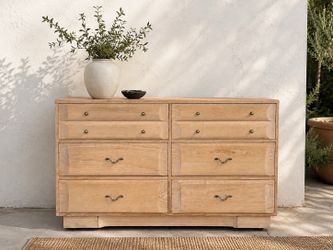 Sunlit Maple 6-Drawer Dresser | Natural Wood Storage Cabinet