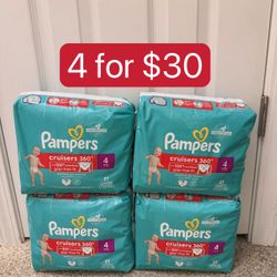 Pampers cruisers 360 size 4     4 for$30