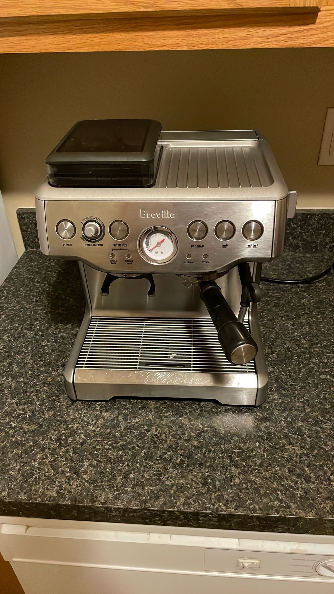 The Barista Express Breville espresso machine with grinder