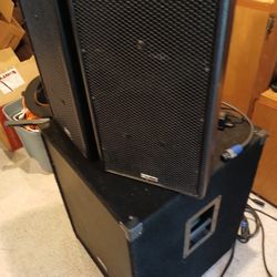 Dj Gear Chruch Or Band 2 EAW Tops And  S.A Sub Powerd Plug And Play With Bluetooth USB  Mixing Board 