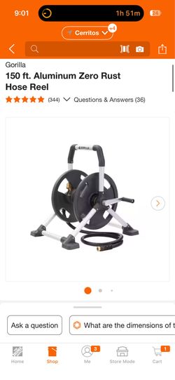 Gorilla 150 ft. Aluminum Zero Rust Hose Reel