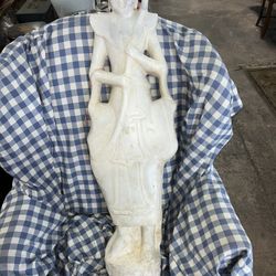 Large Extremely Heavy Marble Carving Chinese/Mongolian Warrior
