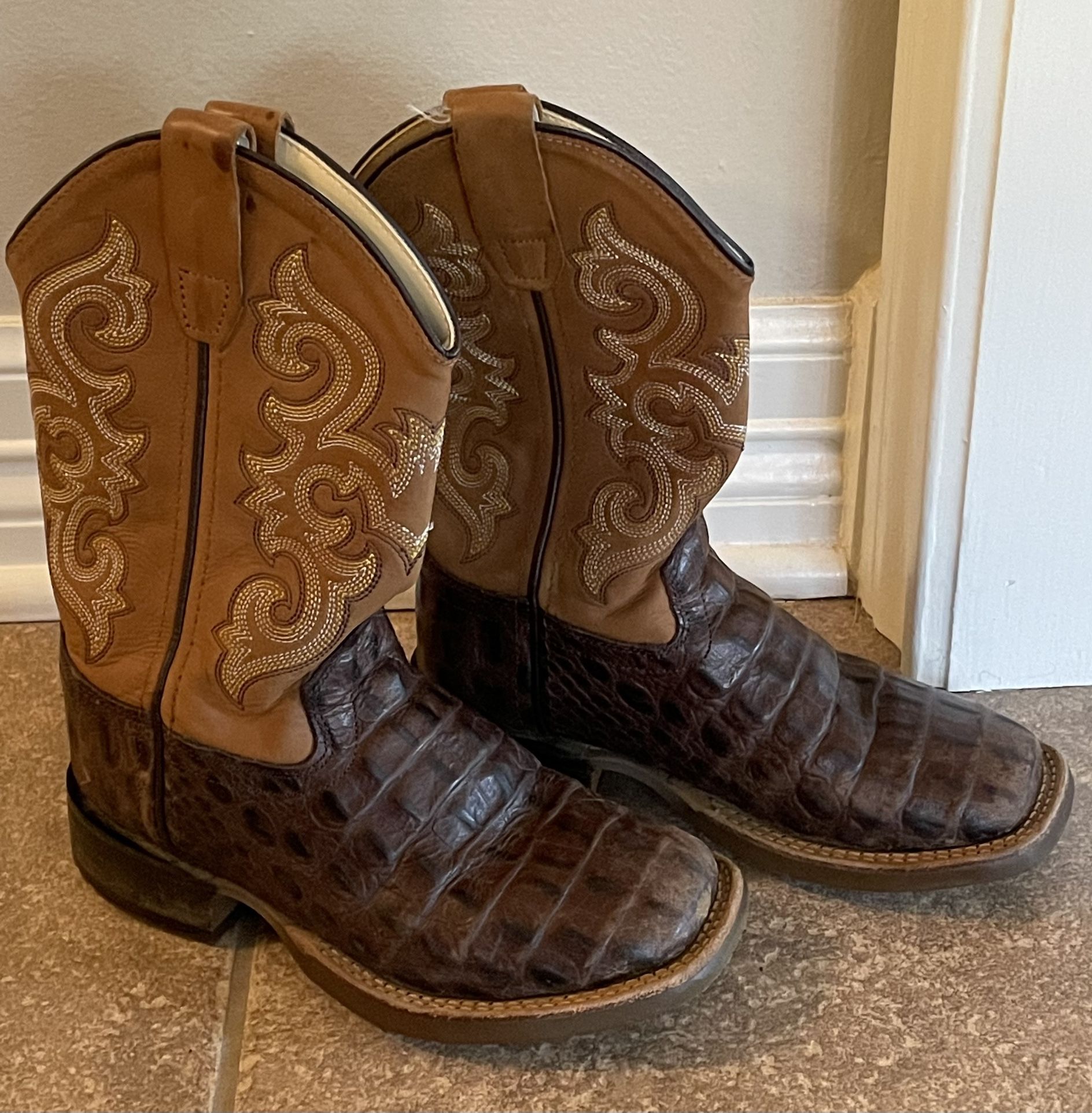Old West-Brown Leather Boots  (size 13  D)