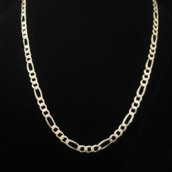 20" x 7mm Heavy Solid Sterling Silver Figaro Link Necklace. Italy w (mm), MINT!