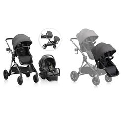 Evenflo Pivot Xpand Modular Travel System with LiteMax Infant Car Seat and Second Toddler Sea